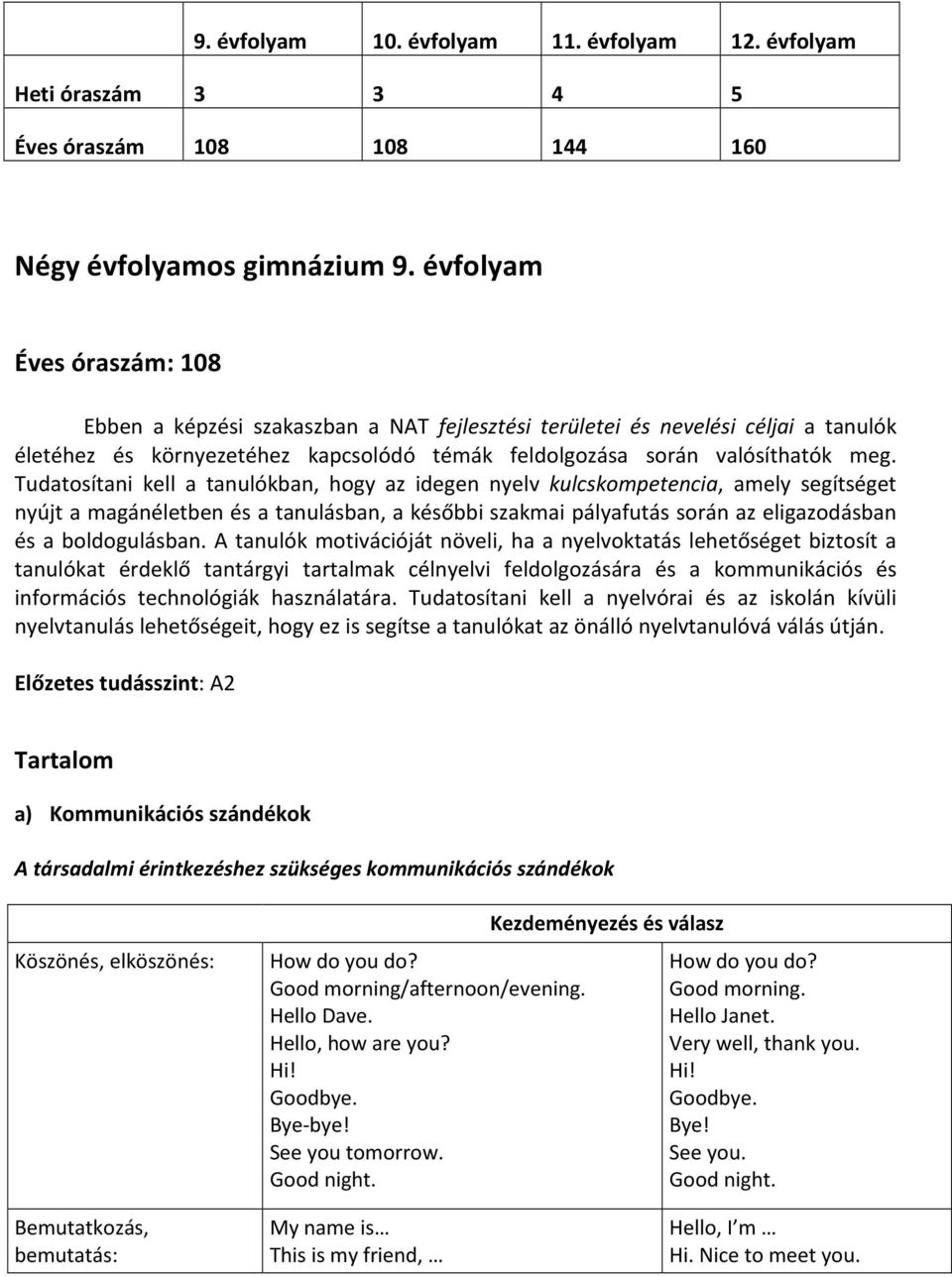 Tudatosítani kell a tanulókban, hogy az idegen nyelv kulcskompetencia, amely segítséget nyújt a magánéletben és a tanulásban, a későbbi szakmai pályafutás során az eligazodásban és a boldogulásban.