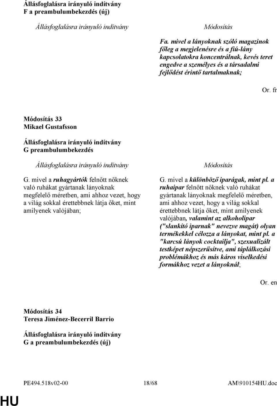fr 33 Mikael Gustafsson G preambulumbekezdés G.