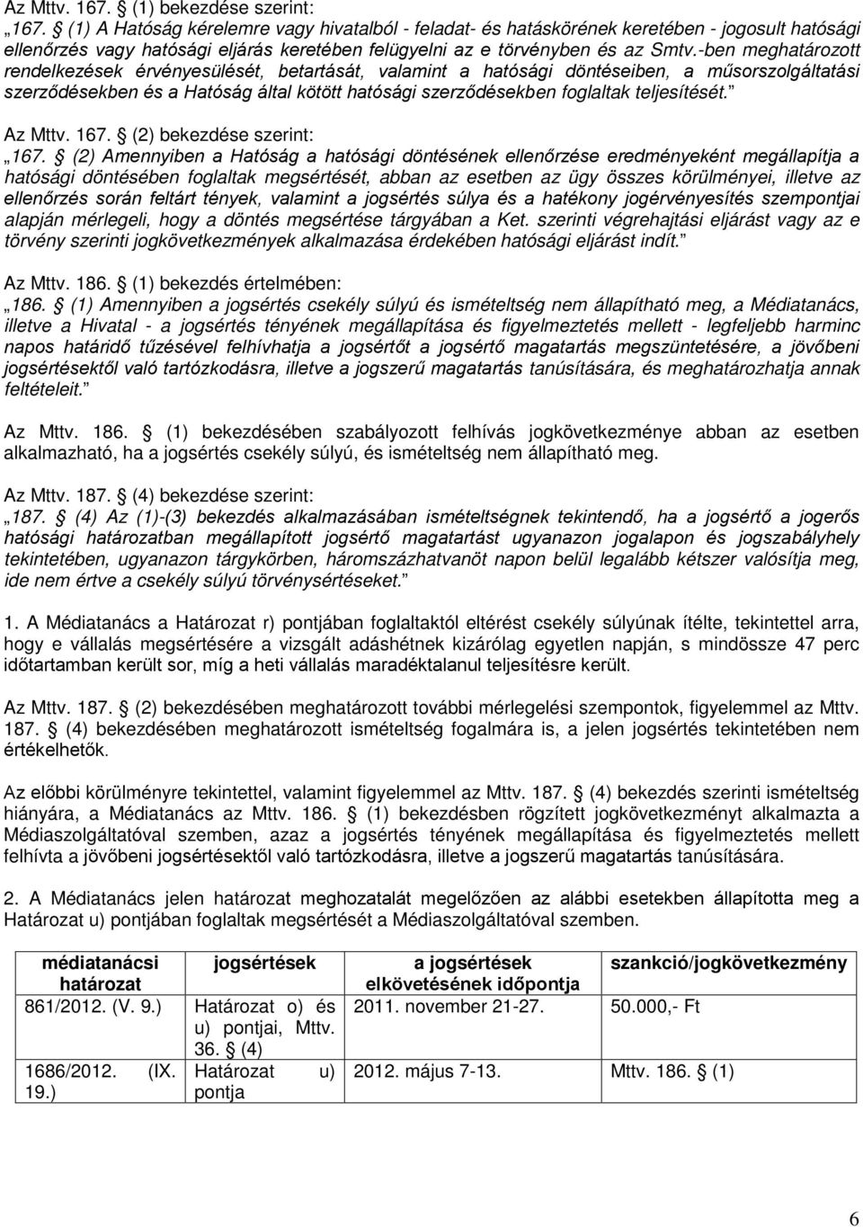 -ben meghatározott rendelkezések érvényesülését, betartását, valamint a hatósági döntéseiben, a műsorszolgáltatási szerződésekben és a Hatóság által kötött hatósági szerződésekben foglaltak