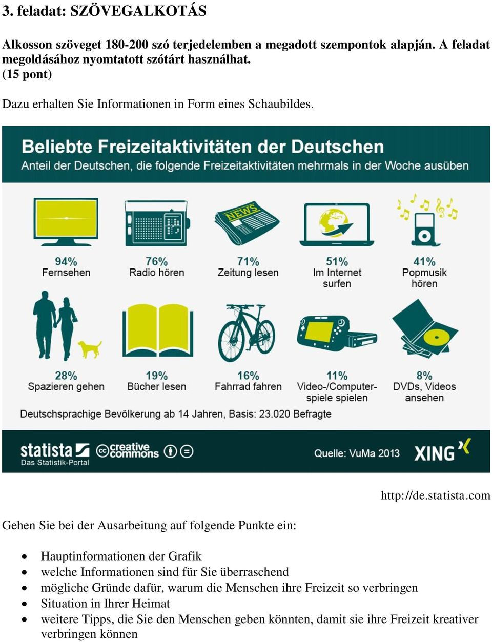 Gehen Sie bei der Ausarbeitung auf folgende Punkte ein: http://de.statista.