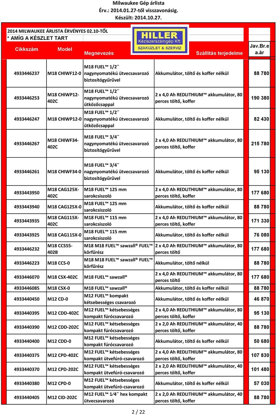 biztosítógyűrűvel Akkumulátor, töltő és koffer 95 130 4933443950 M18 CAG125X 4933443940 M18 CAG125X 0 4933443935 M18 CAG115X 4933443925 M18 CAG115X 0 4933446232 M18 CCS55 402B 4933446223 M18 CCS 0