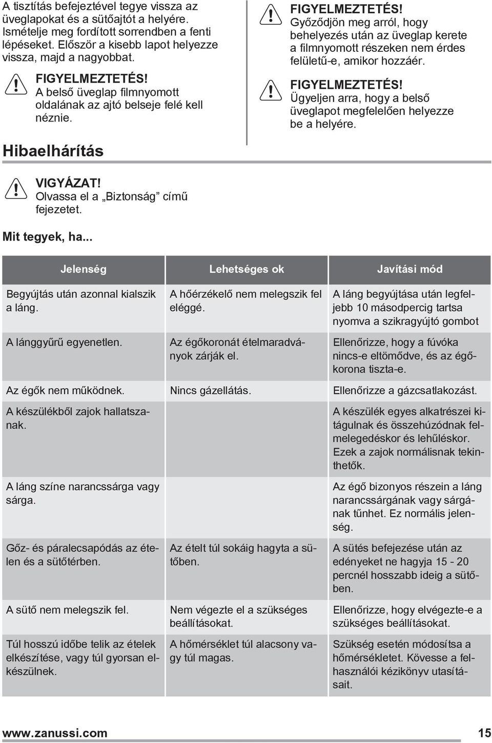 Győződjön meg arról, hogy behelyezés után az üveglap kerete a filmnyomott részeken nem érdes felületű-e, amikor hozzáér. FIGYELMEZTETÉS!