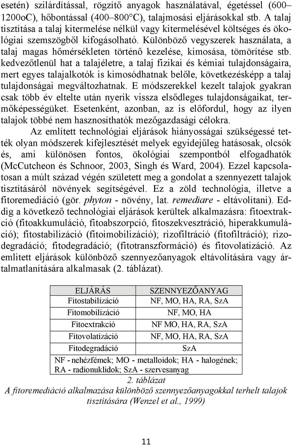 Különböző vegyszerek használata, a talaj magas hőmérsékleten történő kezelése, kimosása, tömörítése stb.