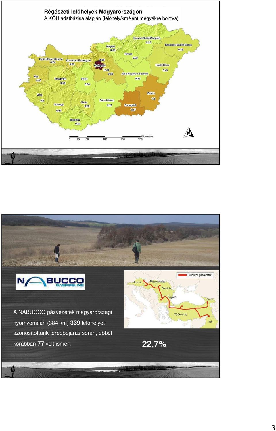 gázvezeték magyarországi nyomvonalán (384 km) 339