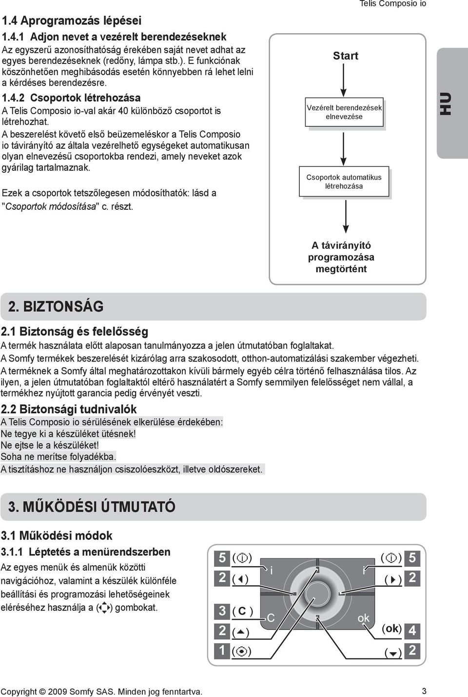 A beszerelést követő első beüzemeléskor a Telis Composio io távirányító az álta vezérelhető egységeket automatikusan olyan elnevezésű csoportokba renzi, amely neveket azok gyárig tartalmaznak.