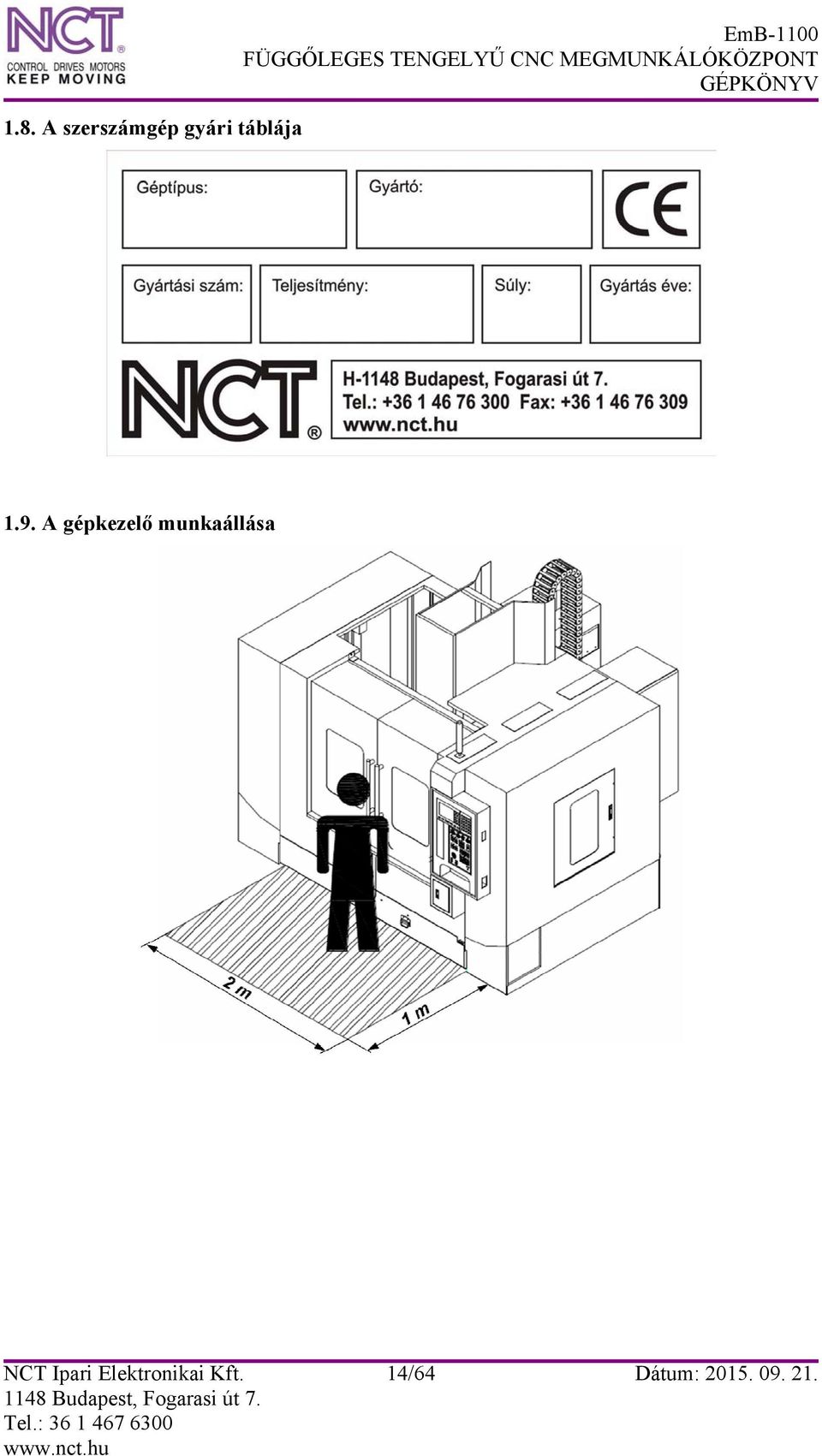 A gépkezelő munkaállása NCT