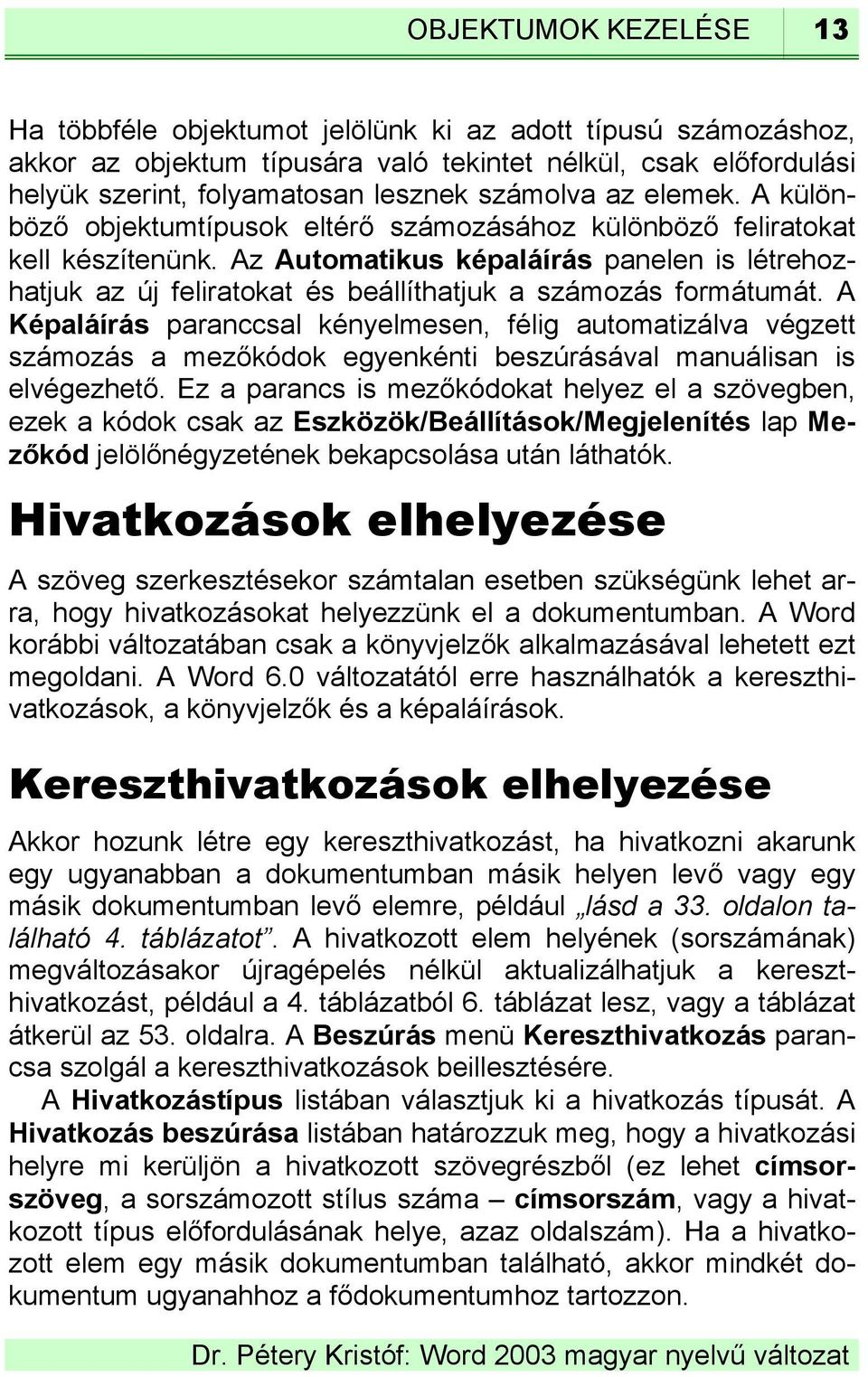 Az Automatikus képaláírás panelen is létrehozhatjuk az új feliratokat és beállíthatjuk a számozás formátumát.