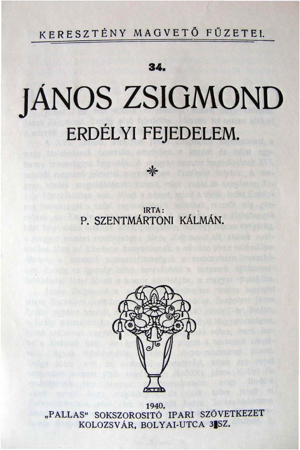 SZENTMÁRTONI KÁLMÁN. 1940.