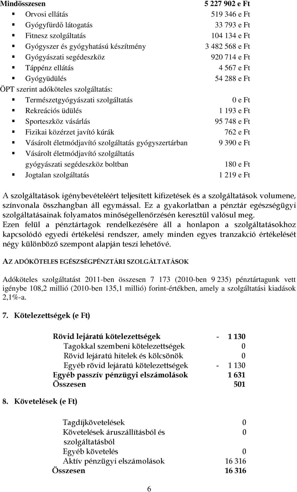 e Ft Fizikai közérzet javító kúrák 762 e Ft Vásárolt életmódjavító szolgáltatás gyógyszertárban 9 390 e Ft Vásárolt életmódjavító szolgáltatás gyógyászati segédeszköz boltban 180 e Ft Jogtalan