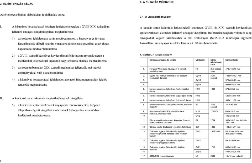 és az ehhez kapcsolódó módszer bemutatása 2) a XVIII.