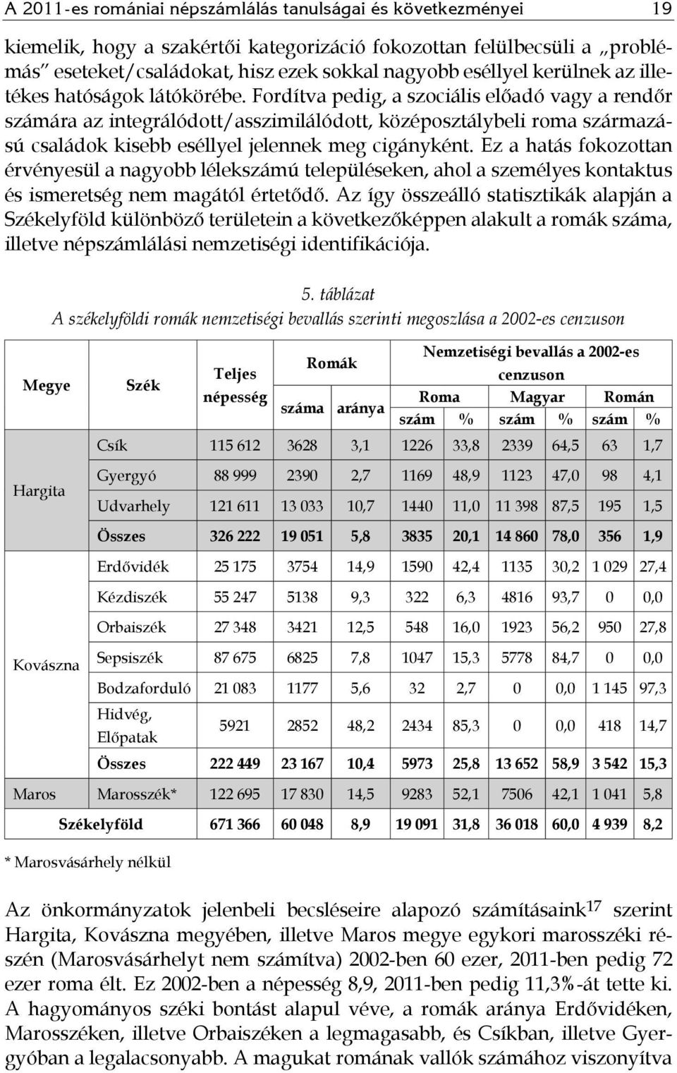 Fordítva pedig, a szociális előadó vagy a rendőr számára az integrálódott/asszimilálódott, középosztálybeli roma származású családok kisebb eséllyel jelennek meg cigányként.