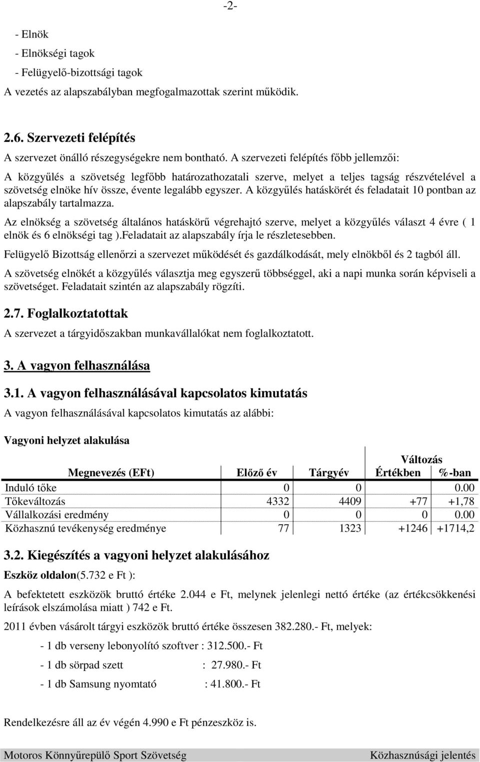 A közgyűlés hatáskörét és feladatait 10 pontban az alapszabály tartalmazza.