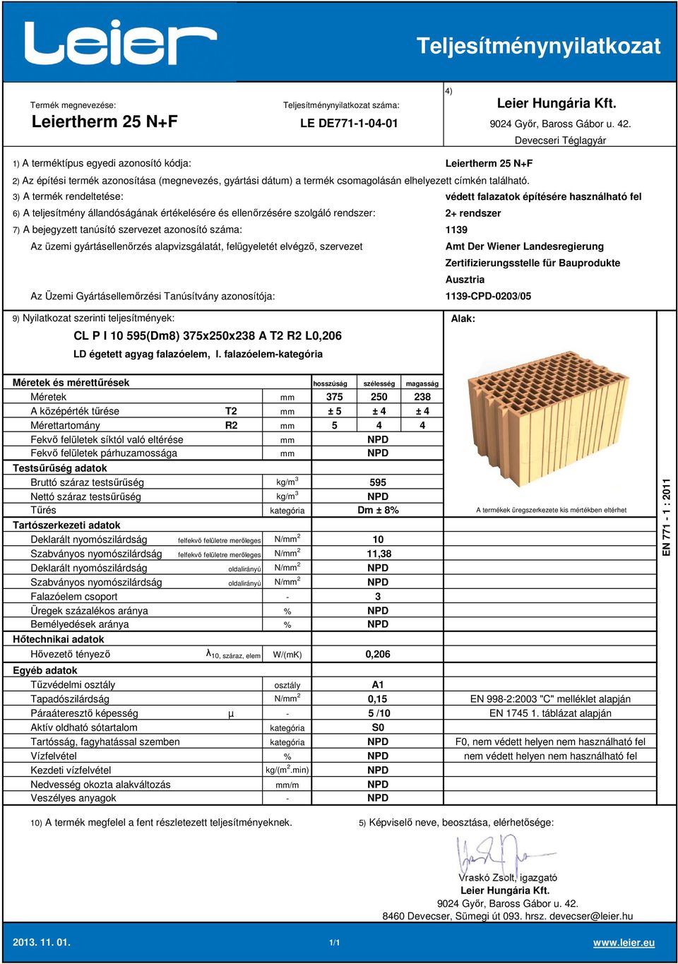 falazóelem 75 250 28 A középérték tűrése T2 ± 5 ± 4 ± 4 Mérettartomány R2 5 4 4 Deklarált nyomószilárdság felfekvő felületre merőleges N/ 2 Szabványos nyomószilárdság felfekvő felületre merőleges N/