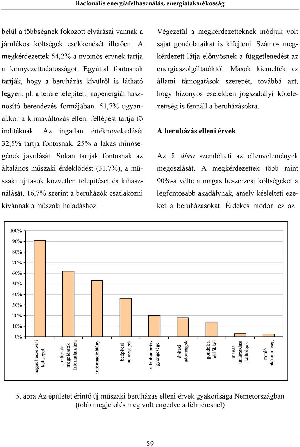 51,7% ugyanakkor a klímaváltozás elleni fellépést tartja fő indítéknak. Az ingatlan értéknövekedését 32,5% tartja fontosnak, 25% a lakás minőségének javulását.