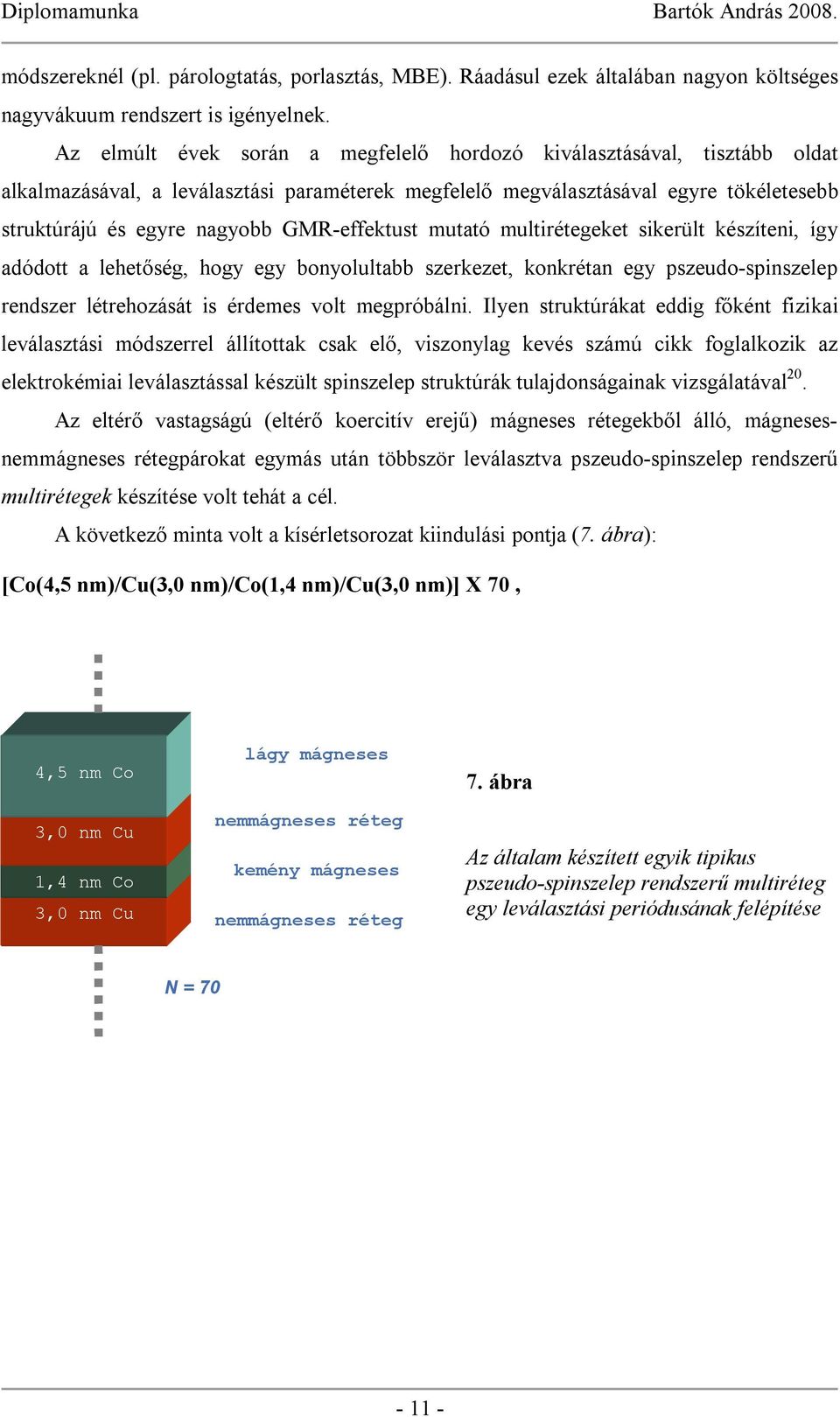 GMR-effektust mutató multirétegeket sikerült készíteni, így adódott a lehetőség, hogy egy bonyolultabb szerkezet, konkrétan egy pszeudo-spinszelep rendszer létrehozását is érdemes volt megpróbálni.