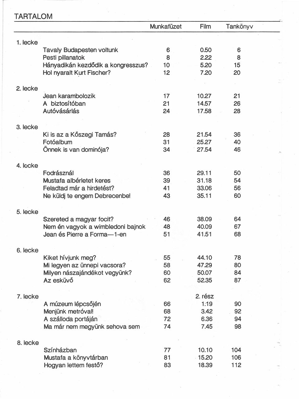 28 2154 36 Fotóalbum 31 2527 40 Önnek is van dominója? 34 2754 46 Fodrásznál 36 2911 50 Mustafa albérletet keres 39 3118 54 Feladtad már a hirdetést? 41 3306 56 Ne küldj te engem Debrecenbe!