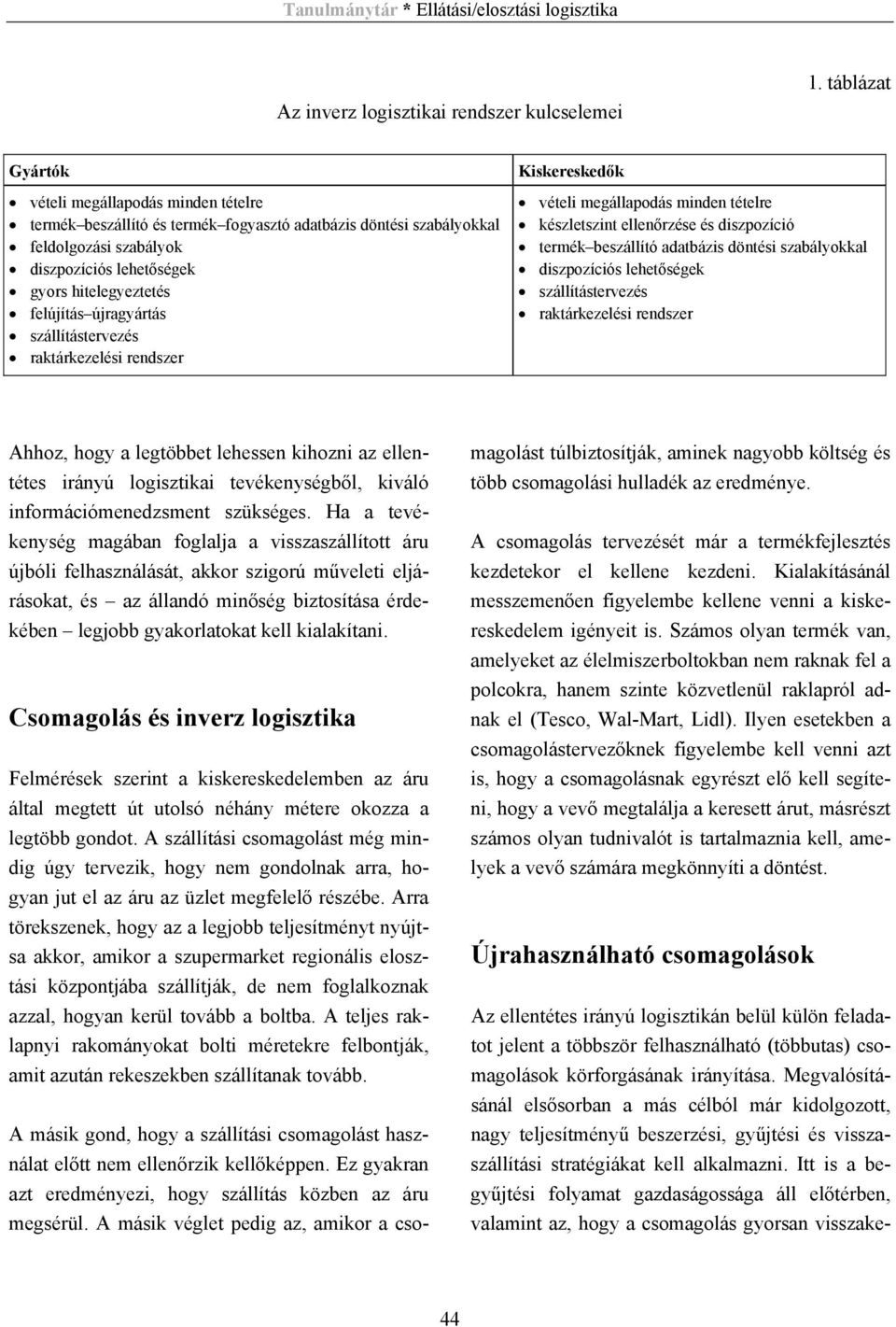 felújítás újragyártás szállítástervezés raktárkezelési rendszer Kiskereskedők vételi megállapodás minden tételre készletszint ellenőrzése és diszpozíció termék beszállító adatbázis döntési