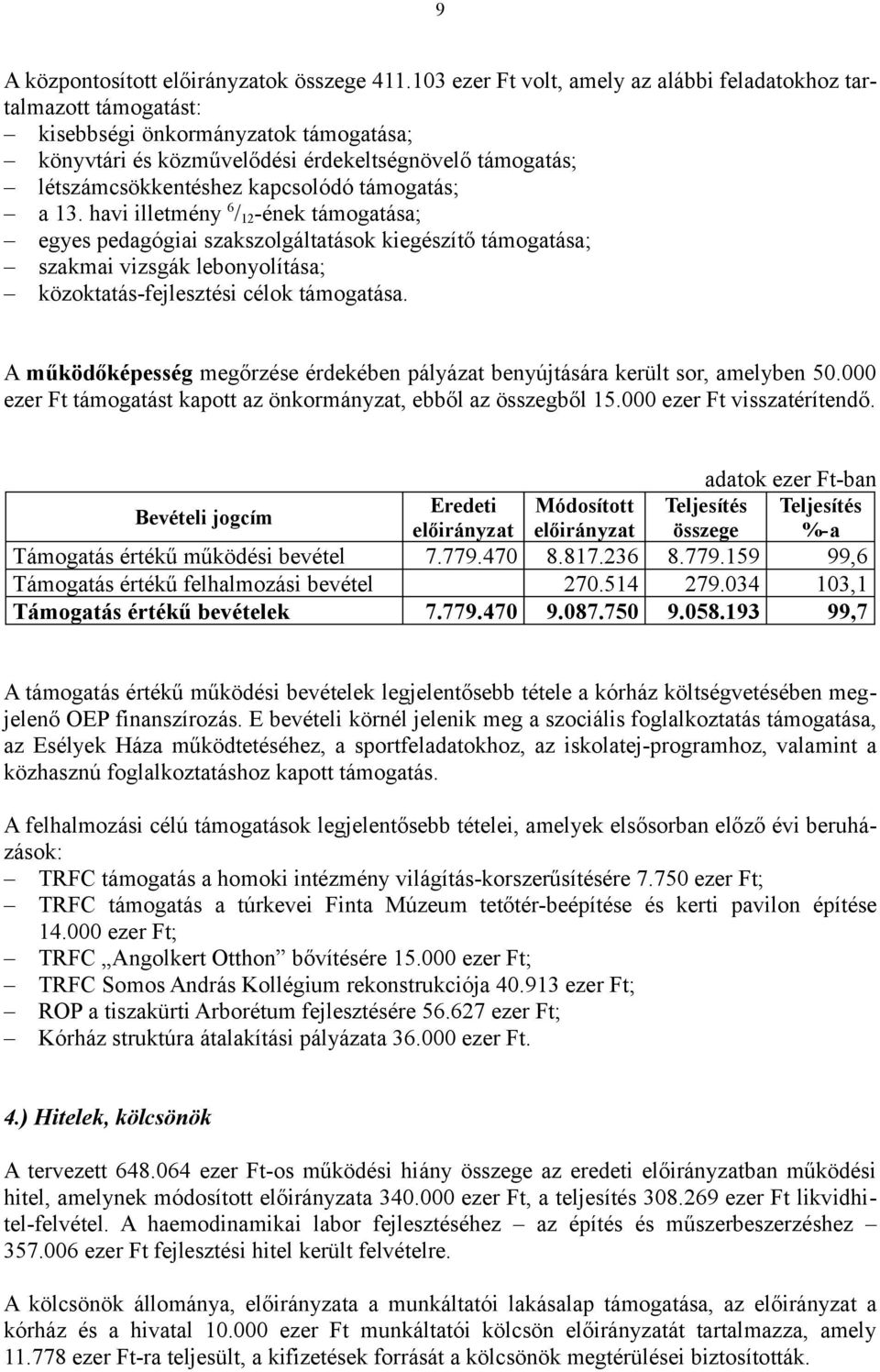 támogatás; a 13. havi illetmény 6 / 12 -ének támogatása; egyes pedagógiai szakszolgáltatások kiegészítő támogatása; szakmai vizsgák lebonyolítása; közoktatás-fejlesztési célok támogatása.