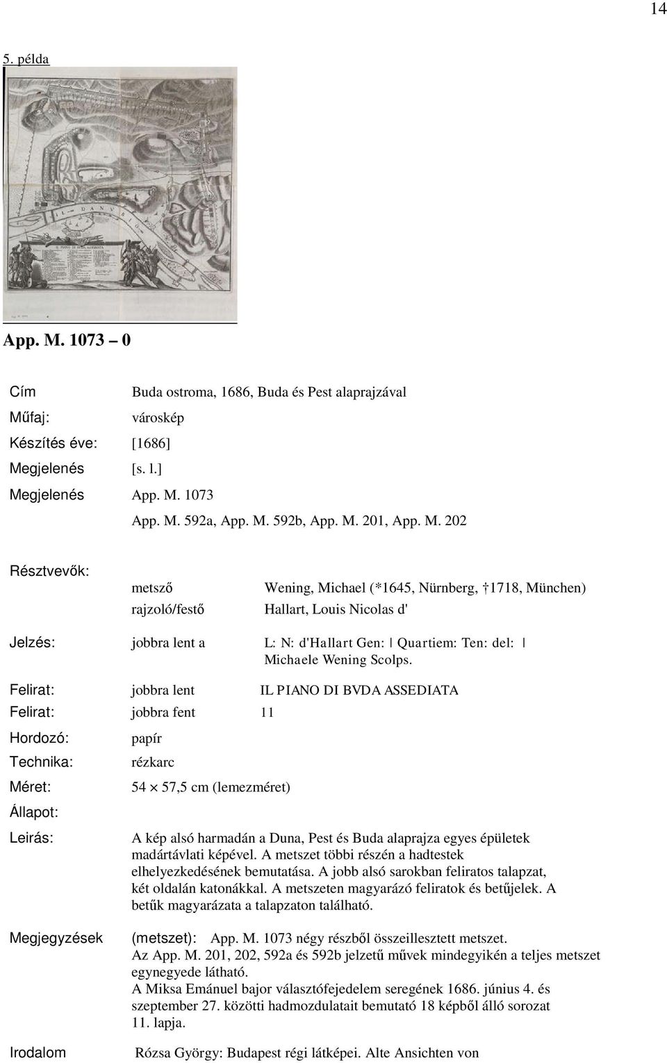 faj: Buda ostroma, 1686, Buda és Pest alaprajzával városkép Készítés éve: [1686] [s. l.] App. M.