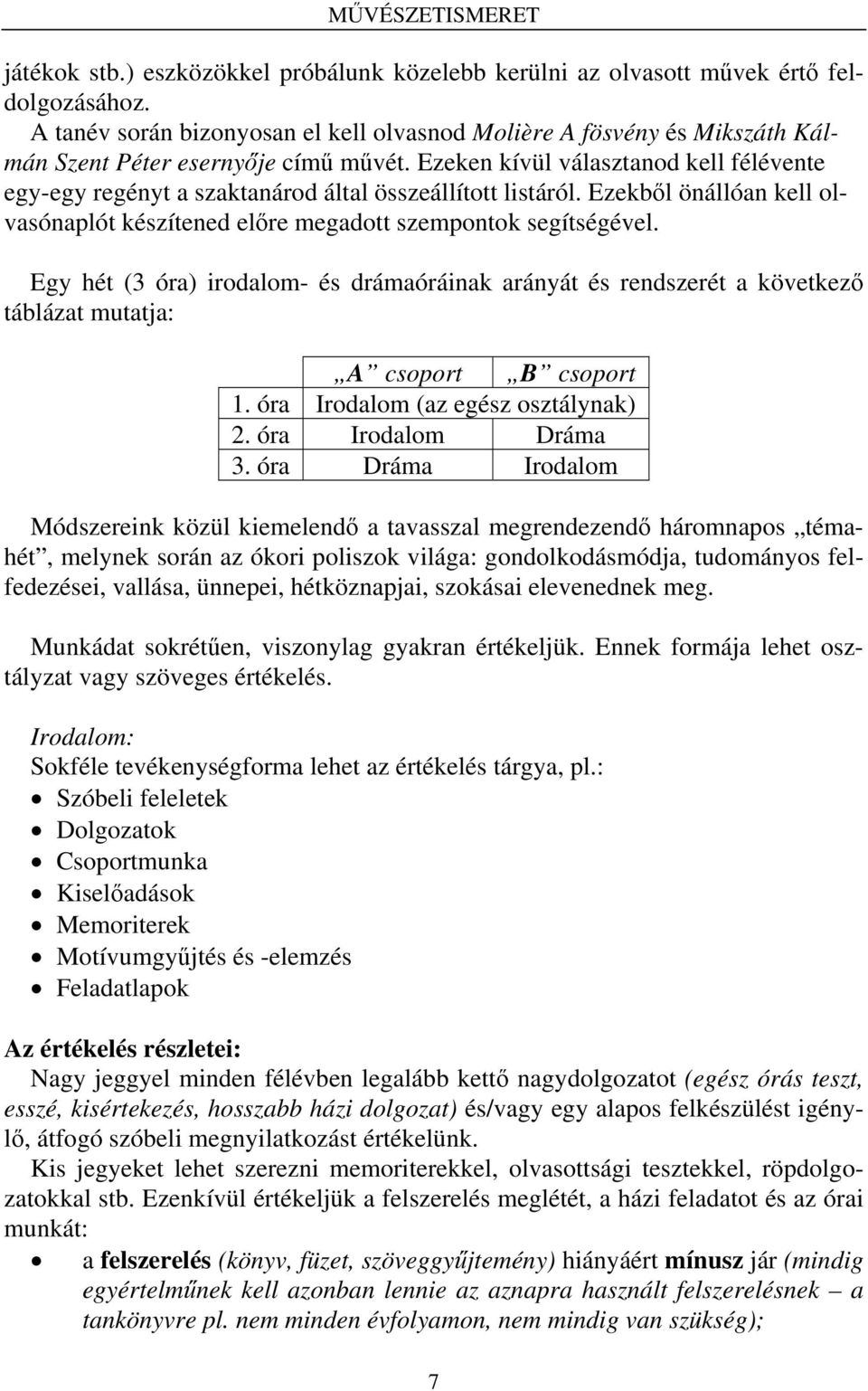 Ezeken kívül választanod kell félévente egy-egy regényt a szaktanárod által összeállított listáról. Ezekből önállóan kell olvasónaplót készítened előre megadott szempontok segítségével.