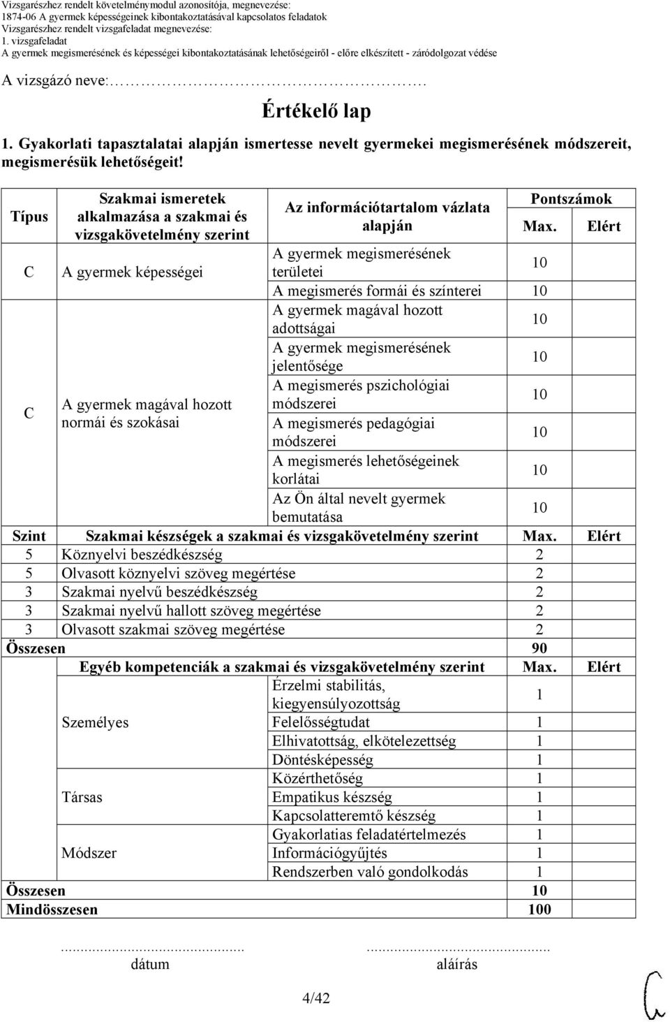 Elért A gyermek megismerésének A gyermek képességei területei A megismerés formái és színterei A gyermek magával hozott adottságai A gyermek megismerésének jelentősége A megismerés pszichológiai A