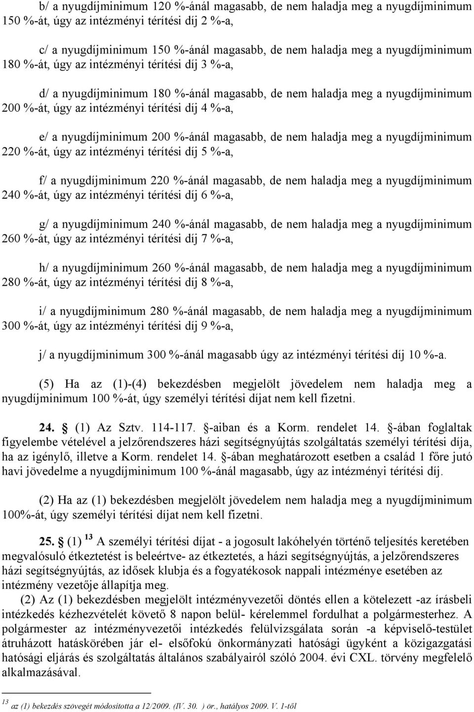 nyugdíjminimum 200 %-ánál magasabb, de nem haladja meg a nyugdíjminimum 220 %-át, úgy az intézményi térítési díj 5 %-a, f/ a nyugdíjminimum 220 %-ánál magasabb, de nem haladja meg a nyugdíjminimum