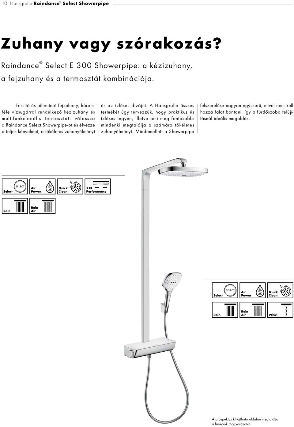 tökéletes zuhanyélményt és az ízléses dizájnt.