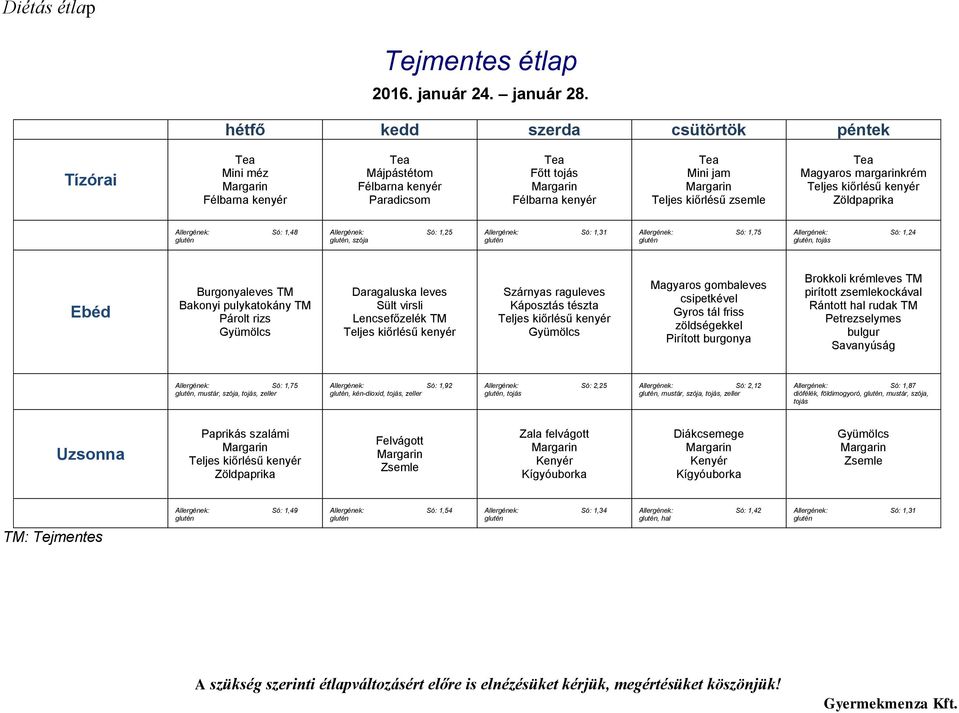 virsli Lencsefőzelék TM Szárnyas raguleves Káposztás tészta Magyaros gombaleves csipetkével Gyros tál friss zöldségekkel