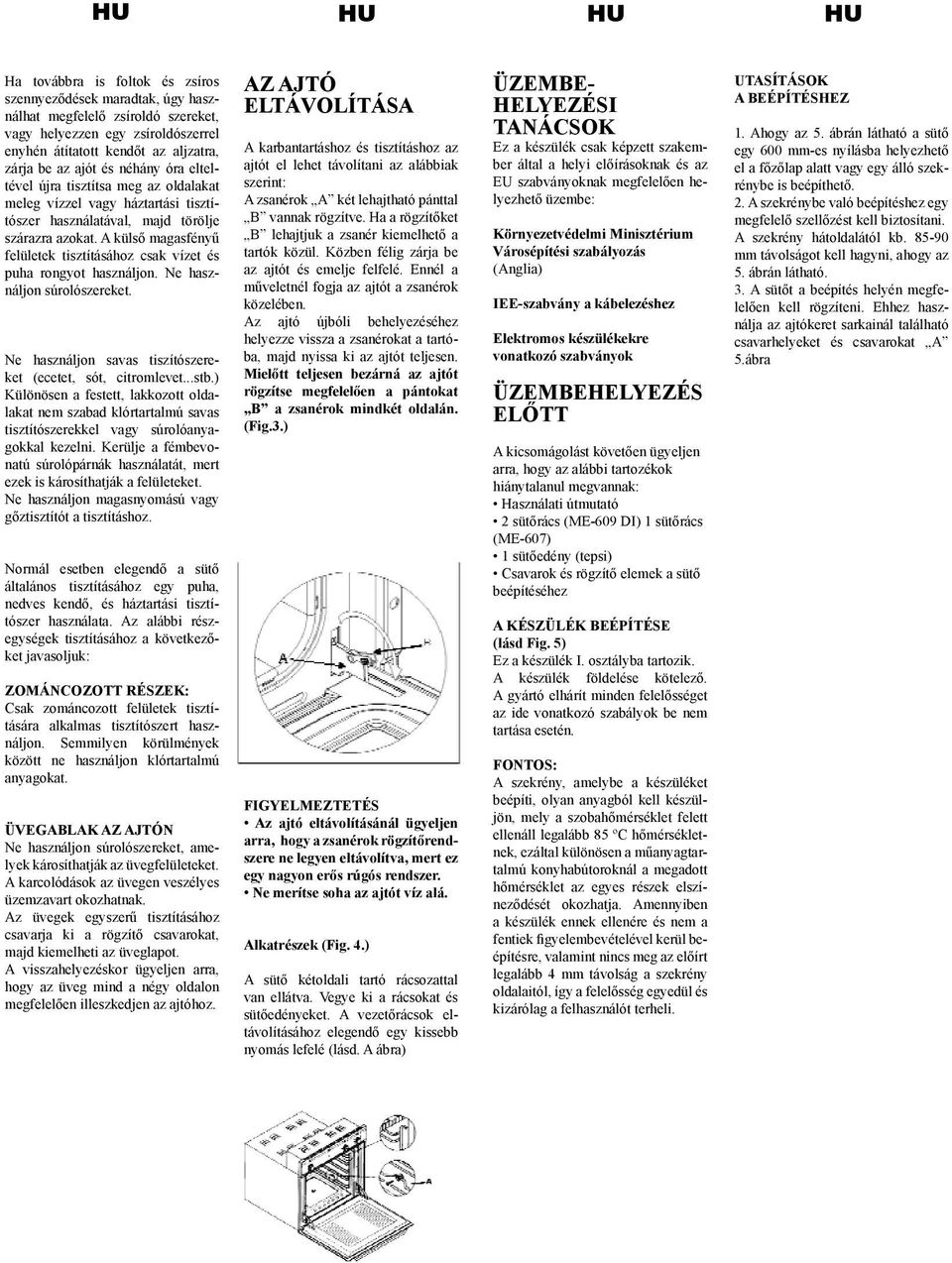 zsíroldószerrel Nettoyez enyhén le four avec átítatott un chiffon kendőt doux az imbibé aljzatra, zárja d'une be solution az ajót diluée és néhány d'ammoniaque óra elteltével ; rincez újra et