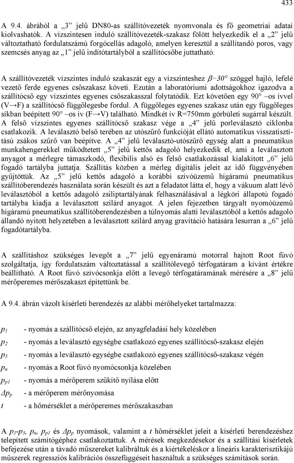 szállítóezeték ízszintes inuló szkszát ey ízszinteshez β30 szöel hjló, lefelé ezető fere eyenes csőszksz köeti. Ezután lbrtóriumi ttsákhz iz szállítócső ey ízszintes eyenes csőszksszl flyttóik.