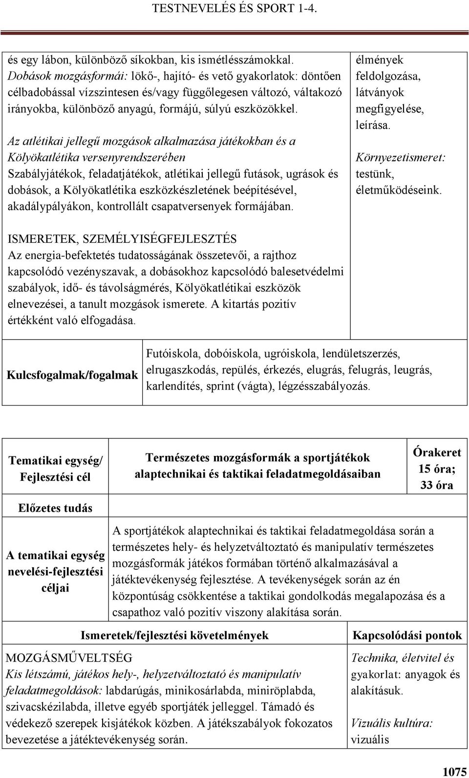 Az atlétikai jellegű mozgások alkalmazása játékokban és a Kölyökatlétika versenyrendszerében Szabályjátékok, feladatjátékok, atlétikai jellegű futások, ugrások és dobások, a Kölyökatlétika