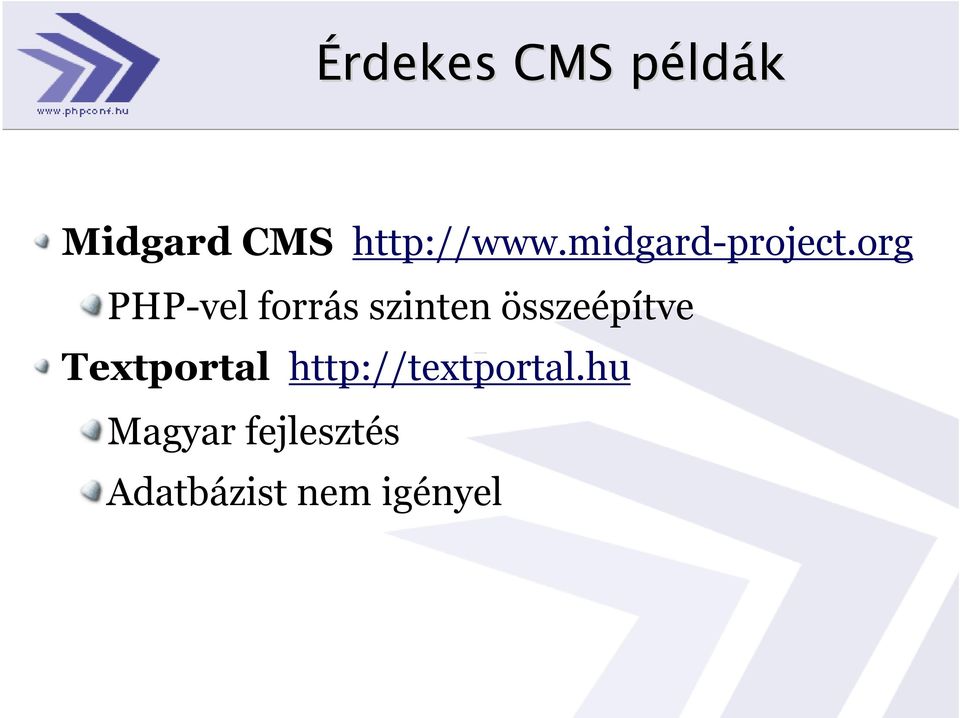 org PHP-vel forrás szinten összeépítve