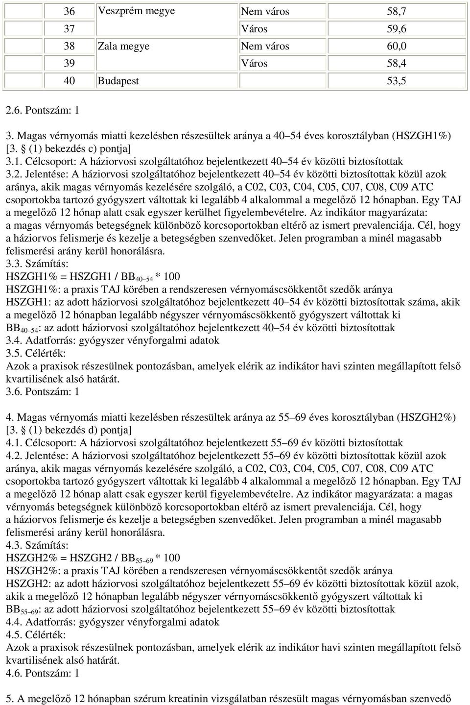 2. Jelentése: A háziorvosi szolgáltatóhoz bejelentkezett 40 54 év közötti biztosítottak közül azok aránya, akik magas vérnyomás kezelésére szolgáló, a C02, C03, C04, C05, C07, C08, C09 ATC