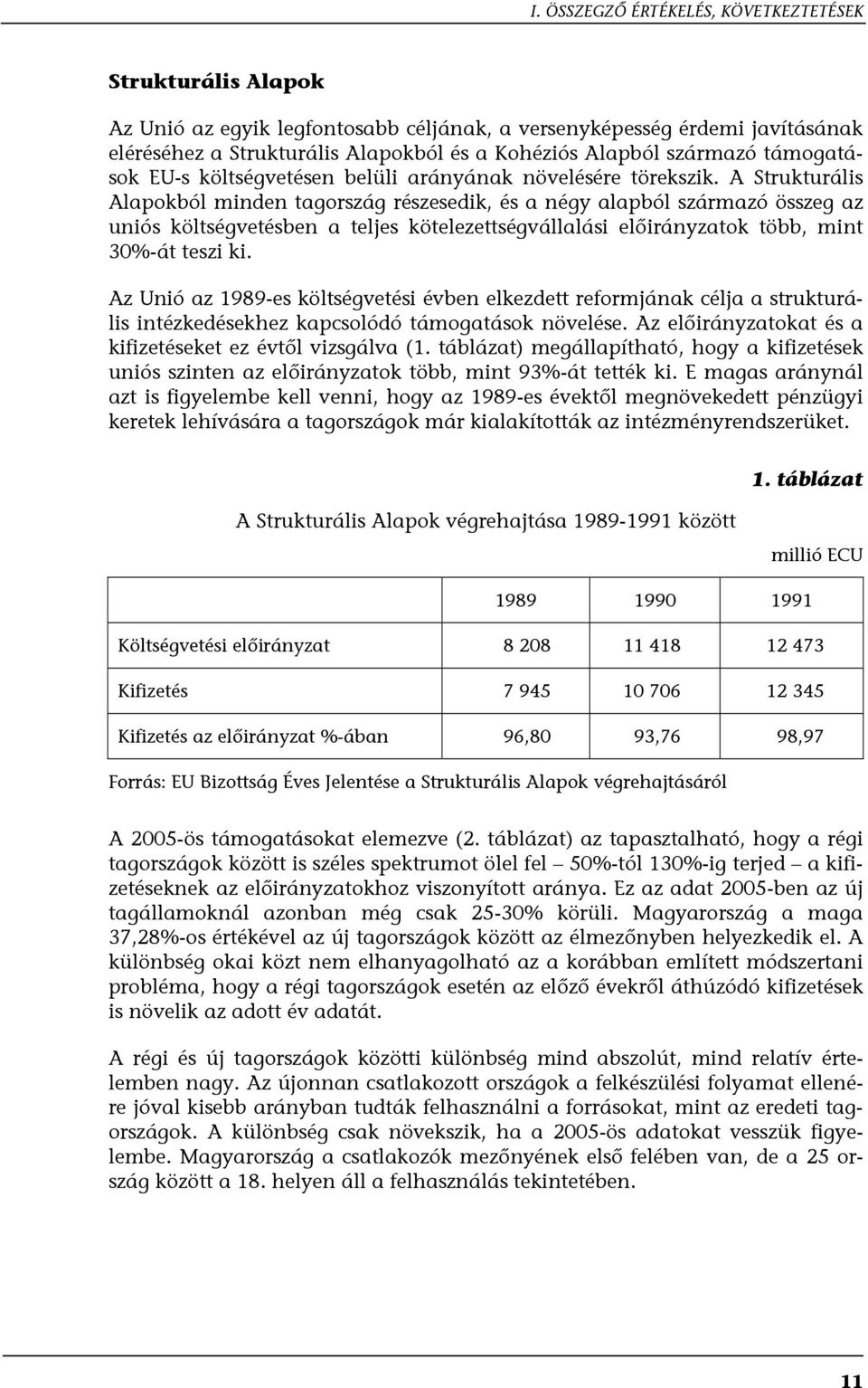 A Strukturális Alapokból minden tagország részesedik, és a négy alapból származó összeg az uniós költségvetésben a teljes kötelezettségvállalási előirányzatok több, mint 30%-át teszi ki.