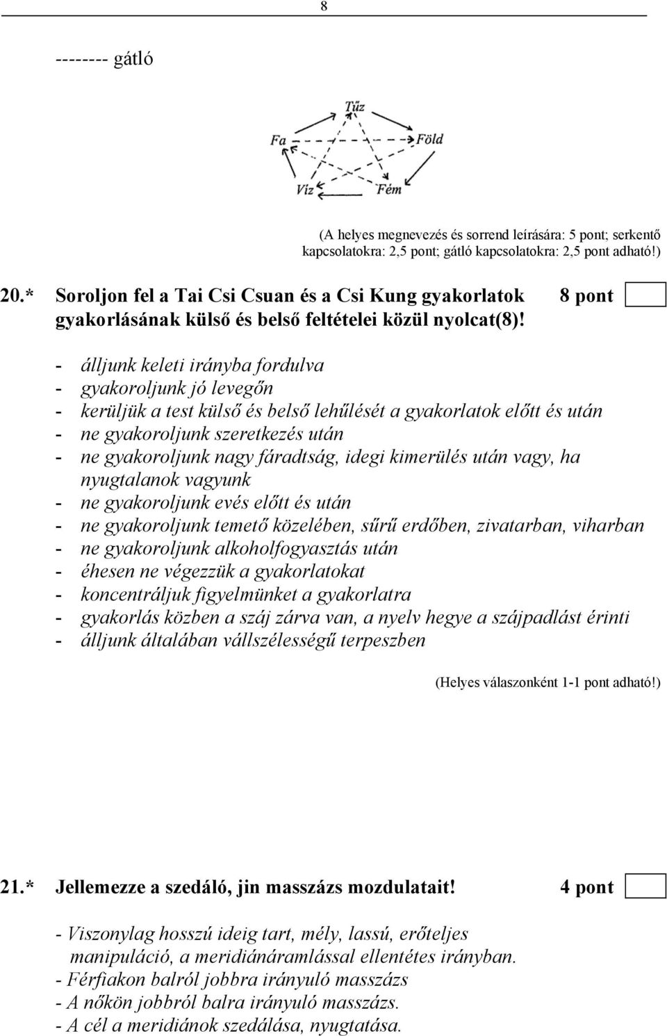 - álljunk keleti irányba fordulva - gyakoroljunk jó levegőn - kerüljük a test külső és belső lehűlését a gyakorlatok előtt és után - ne gyakoroljunk szeretkezés után - ne gyakoroljunk nagy fáradtság,