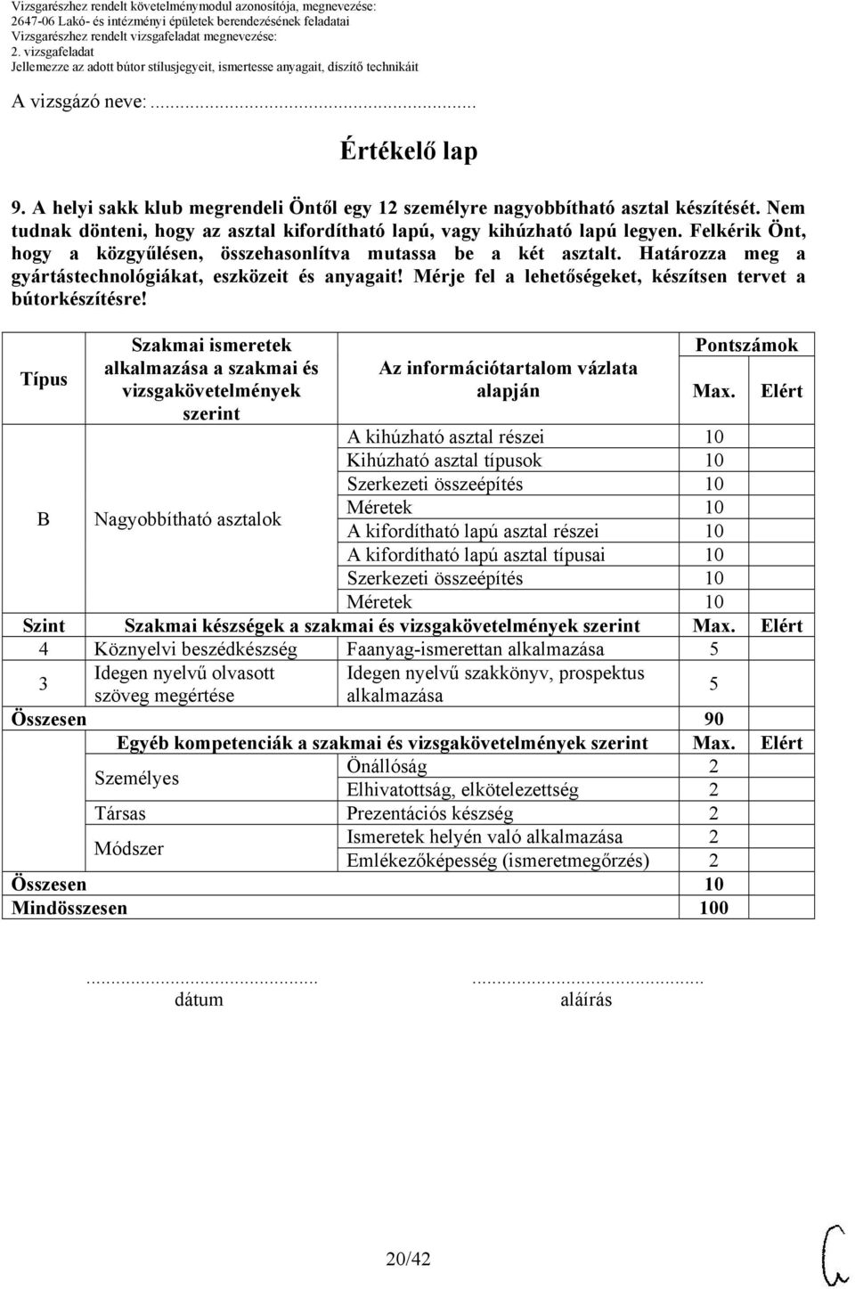 Határozza meg a gyártástechnológiákat, eszközeit és anyagait! Mérje fel a lehetőségeket, készítsen tervet a bútorkészítésre!