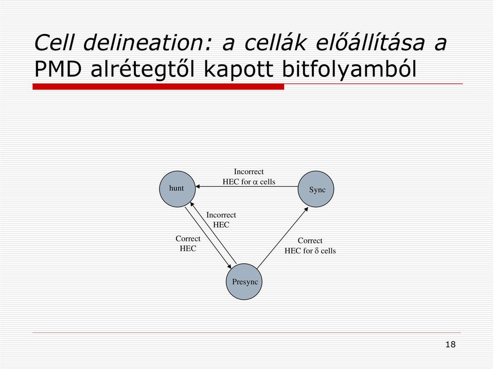 Incorrect HEC for α cells Sync Correct HEC