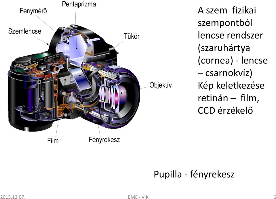 Kép keletkezése retinán film, CCD érzékelő