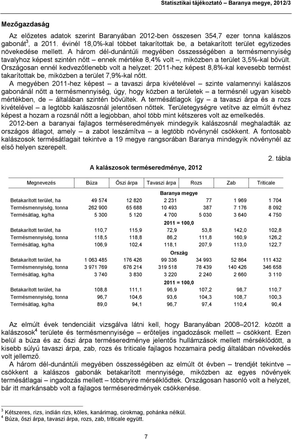 A három dél-dunántúli megyében összességében a termésmennyiség tavalyhoz képest szintén nőtt ennek mértéke 8,4% volt, miközben a terület 3,5%-kal bővült.