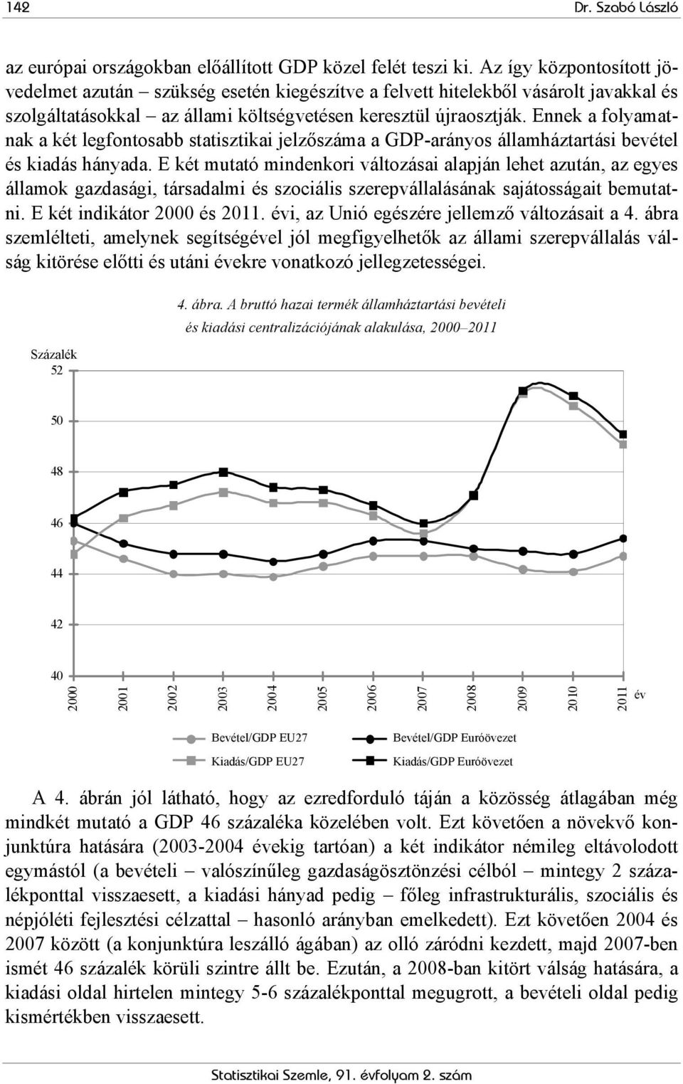 Ennek a folyamatnak a két legfontosabb statisztikai jelzőszáma a GDP-arányos államháztartási bevétel és kiadás hányada.