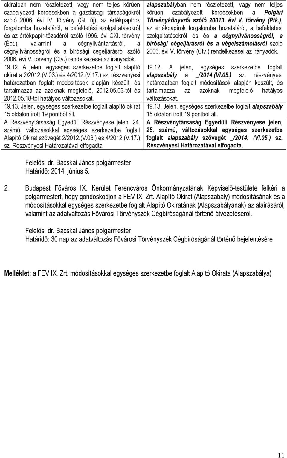 ), valamint a cégnyilvántartásról, a cégnyilvánosságról és a bírósági cégeljárásról szóló 2006. évi V. törvény (Ctv.) rendelkezései az irányadók. 19.12.