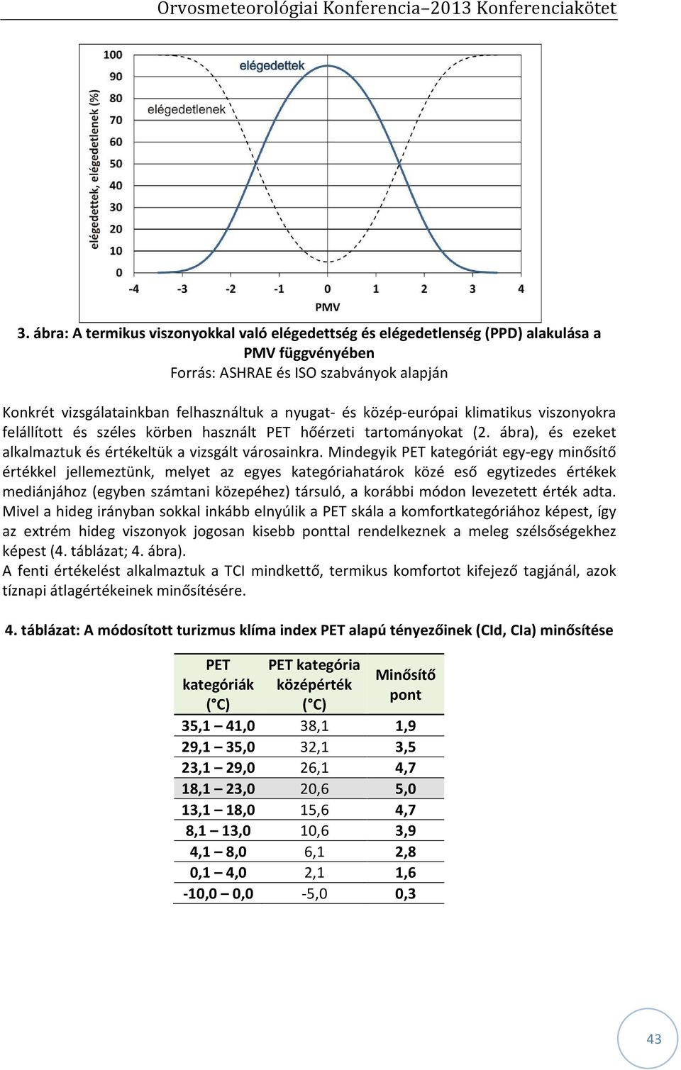 Mindegyik PET kategóriát egy-egy minősítő értékkel jellemeztünk, melyet az egyes kategóriahatárok közé eső egytizedes értékek mediánjához (egyben számtani közepéhez) társuló, a korábbi módon