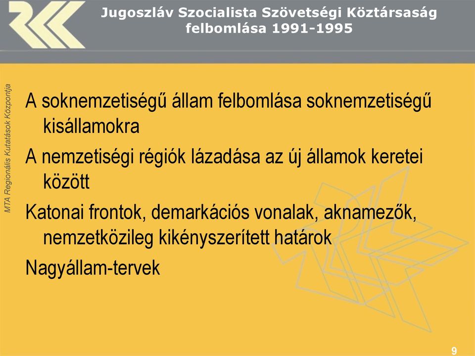 nemzetiségi régiók lázadása az új államok keretei között Katonai