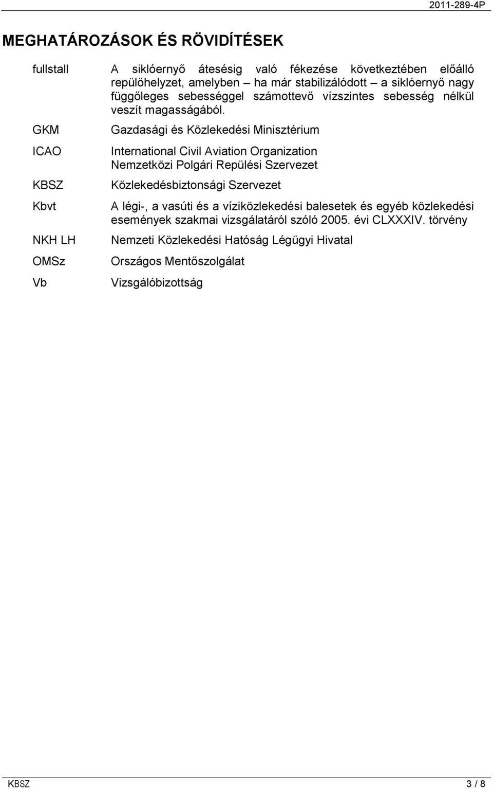 GKM ICAO KBSZ Kbvt NKH LH OMSz Vb Gazdasági és Közlekedési Minisztérium International Civil Aviation Organization Nemzetközi Polgári Repülési Szervezet