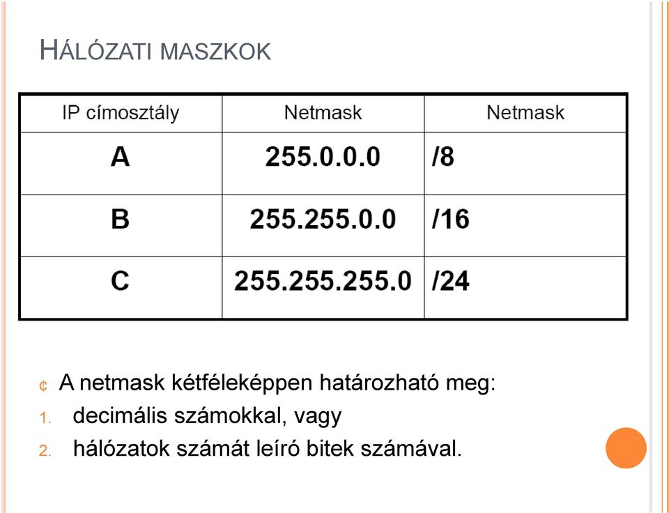 1. decimális számokkal, vagy 2.