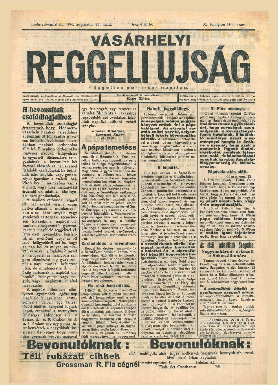 E npközi otthonokb ingyenes nppli felügyeletre egyszerű élelmezre befo gdttnk bevonultk két évesnél idősebb hét évesnél fitlbb csládtgji, h tudni illik édes nyjuk, vgy gondo zójuk igzoltn csládi hj
