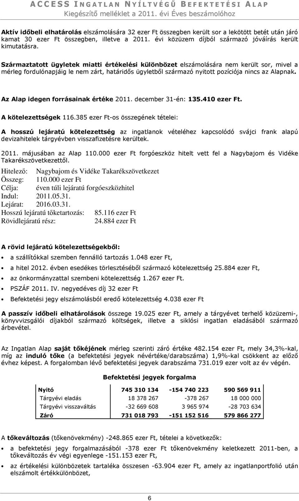 évi közüzem díjból származó jóváírás került kimutatásra.