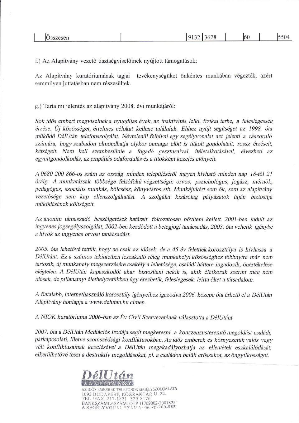 tjj kozossdget, 1rtelmes c6lokat kellene talllniuk. Ehhez nytjt segitsdget az 1998. 6ta nikod6 D1lUtrin telefonszolgdlat.