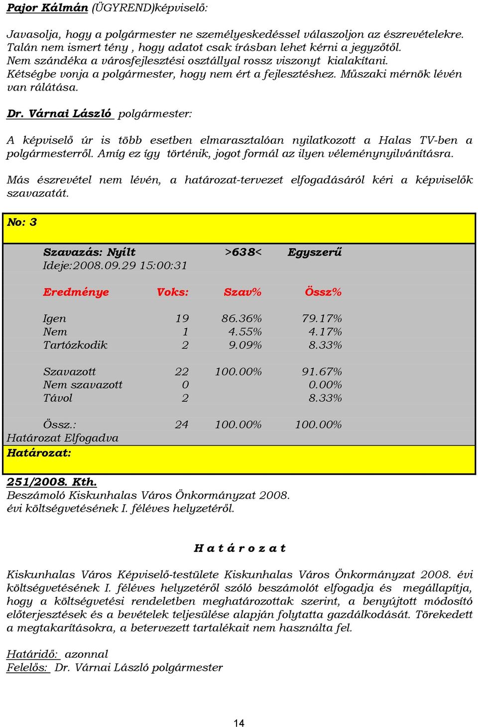 A képviselő úr is több esetben elmarasztalóan nyilatkozott a Halas TV-ben a polgármesterről. Amíg ez így történik, jogot formál az ilyen véleménynyilvánításra.