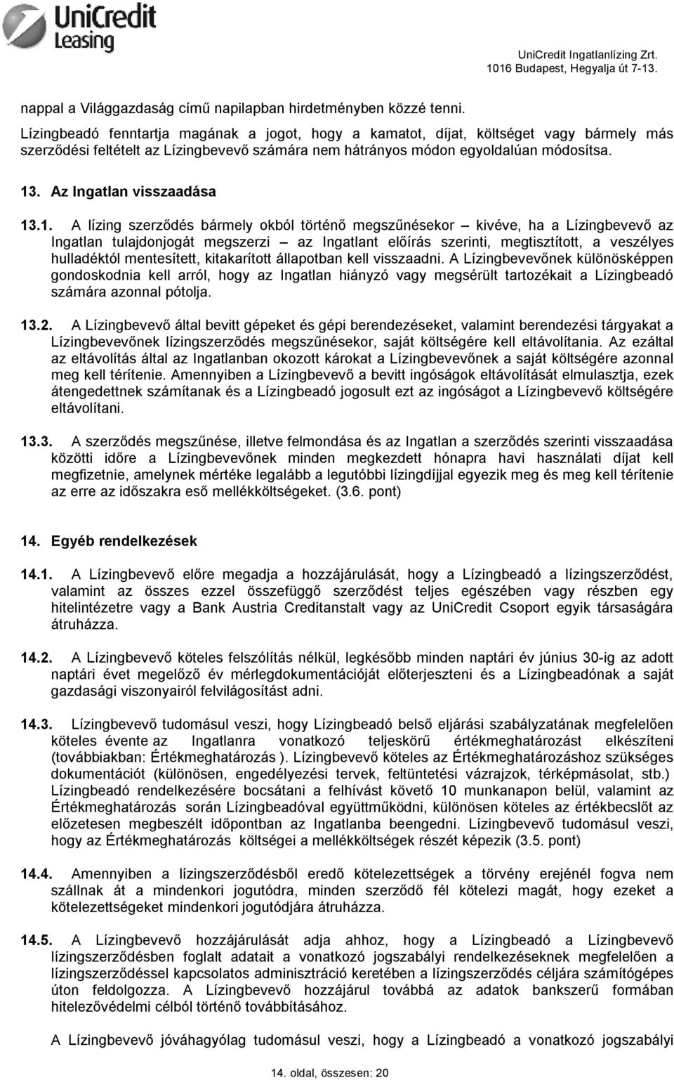 Az Ingatlan visszaadása 13